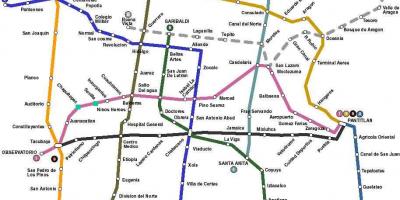 지도 멕시코의 도시의 버스 