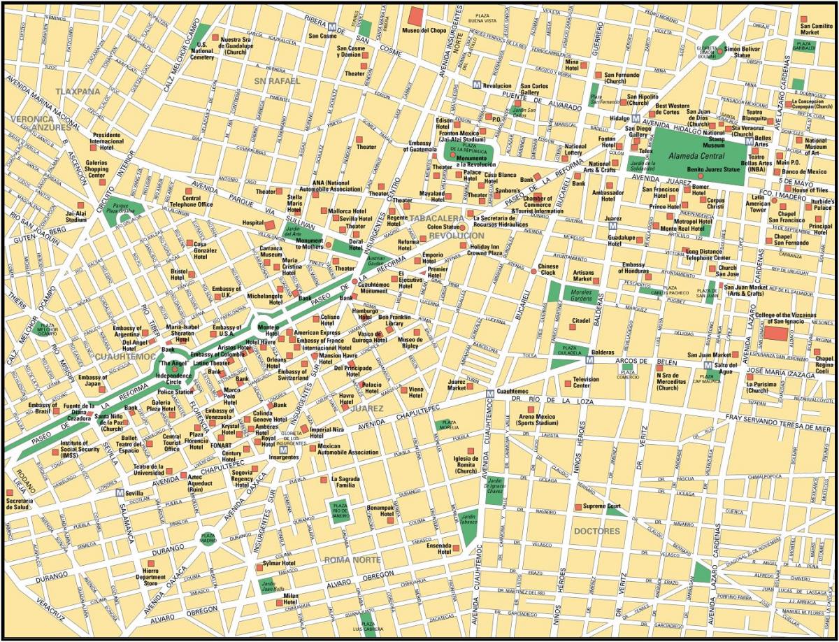 지도 멕시코 시티의 관광